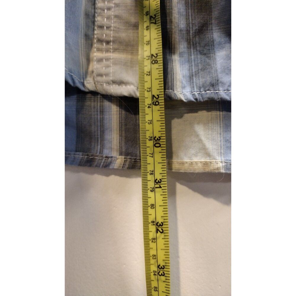 Carbon Blue and Grey Plaid Men's Button down‎ top - Picture 6 of 6